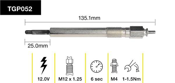 Tridon Glow Plug TGP052