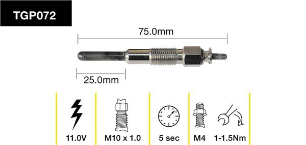 Tridon Glow Plug TGP072
