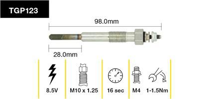 Tridon Glow Plug TGP123
