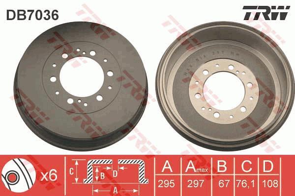 TRW Drum Brake Pair 344.5mm DB7036