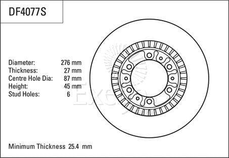 TRW Brake Rotor 276mm Front DF4077S