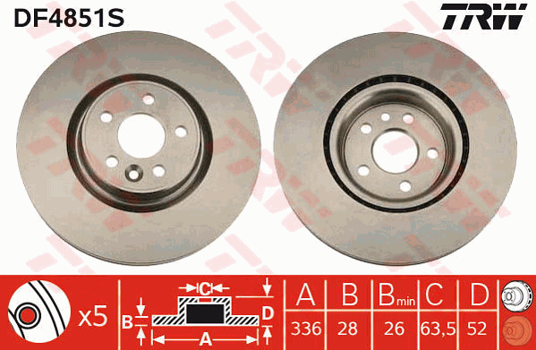 TRW Brake Rotor Front DF4851S