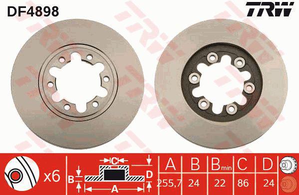 TRW Brake Rotor Front DF4898S