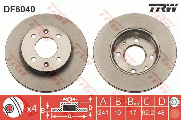 TRW Brake Rotor Front DF6040S
