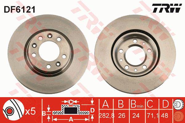 TRW Brake Rotor Front DF6121S