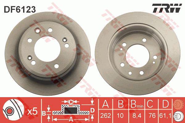 TRW Brake Rotor Rear DF6123S