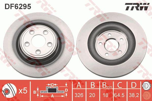 TRW Brake Rotor 326mm Rear DF6295S