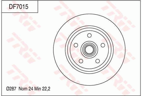 TRW Brake Rotor Front DF7015S