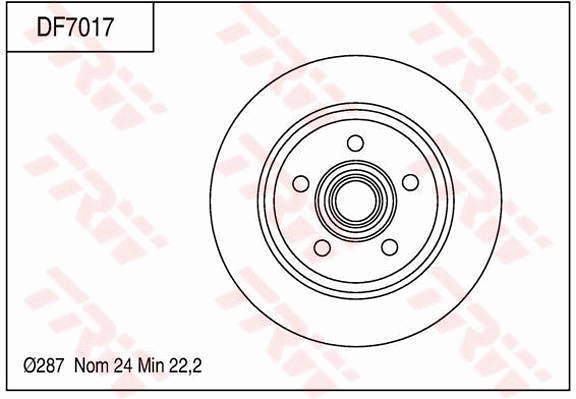 TRW Brake Rotor 287mm Front DF7017S