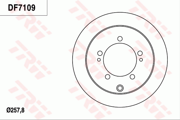 TRW Brake Rotor Single 257.8mm Rear DF7109S