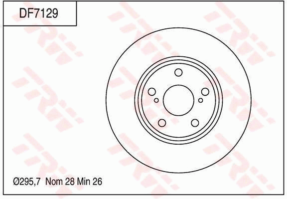 TRW Brake Rotor 295.7mm Front DF7129S