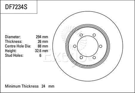 TRW Brake Rotor 294mm Front DF7234S