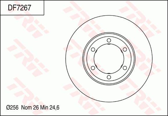 TRW Brake Rotor 256mm Front DF7267S