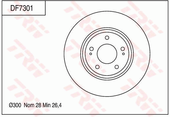 TRW Brake Rotor 300mm Front DF7301S