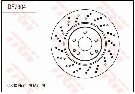 TRW Brake Rotor Single Front DF7304S