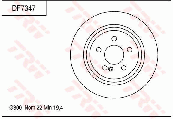 TRW Brake Rotor Single 300mm Rear DF7347S