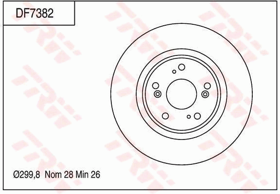 TRW Brake Rotor Single Rear DF7382S