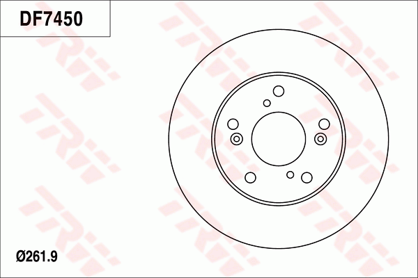 TRW Brake Rotor 262.08mm Front DF7450S