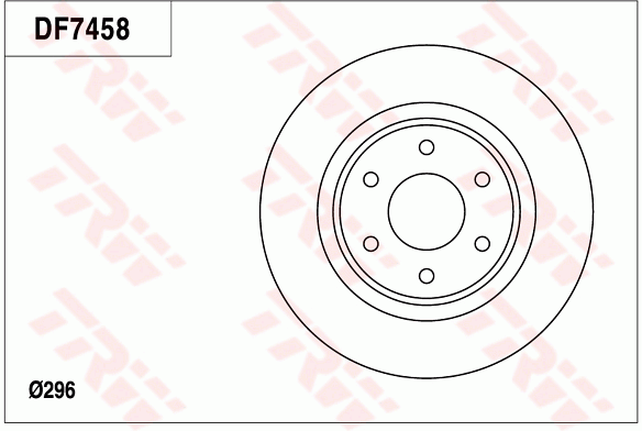 TRW Brake Rotor 296mm Front DF7458S