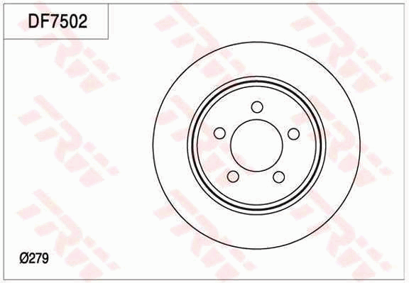 TRW Brake Rotor 279mm Rear DF7502S