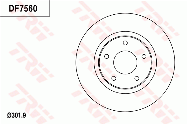TRW Brake Rotor Single 302mm Front DF7560S