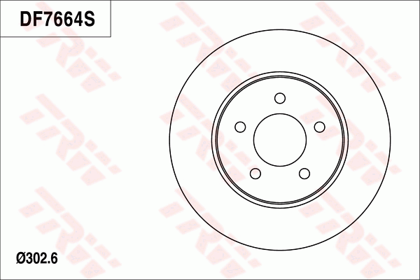 TRW Brake Rotor 302.7mm Front DF7664S