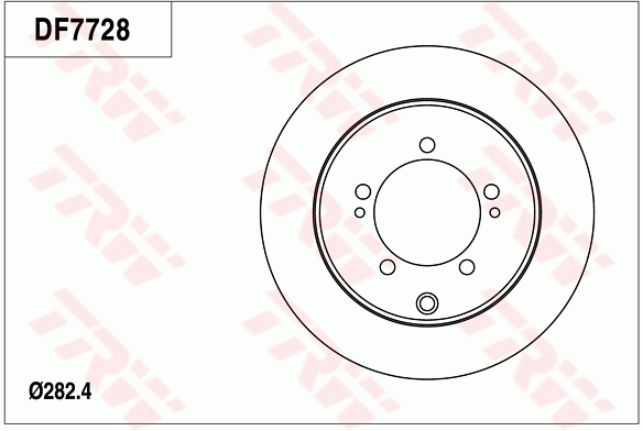 TRW Brake Rotor Single 284mm Rear DF7728S