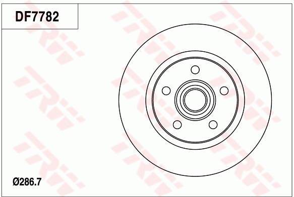 TRW Brake Rotor 286.7mm Front DF7782S