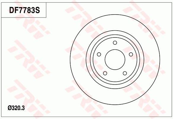 TRW Brake Rotor 320.07mm Front DF7783S