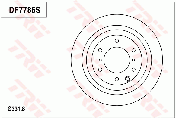 TRW Brake Rotor Single 332mm Rear DF7786S