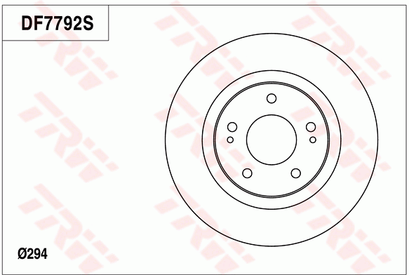 TRW Brake Rotor Single 294mm Front DF7792S