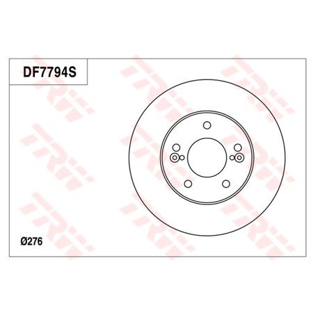 TRW Brake Rotor 276mm Front DF7794S