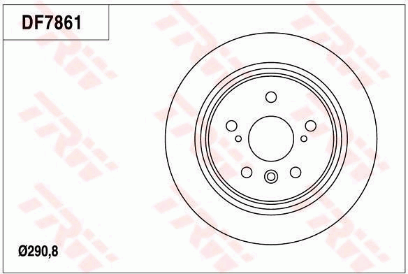 TRW Brake Rotor Single 290.8mm Rear DF7861S