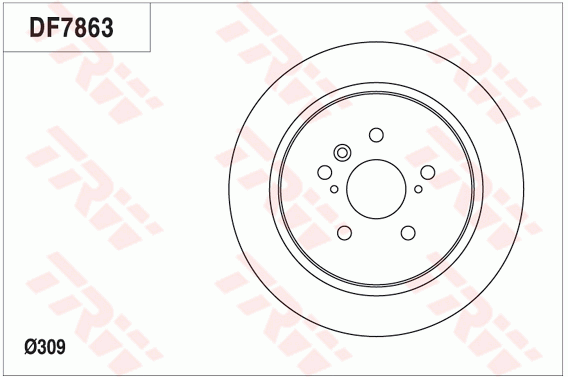TRW Brake Rotor 309mm Rear DF7863S