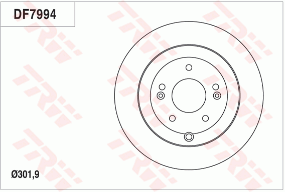 TRW Brake Rotor Single 301.9mm Rear DF7994S