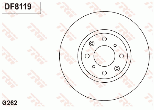 TRW Brake Rotor Single 262mm Front DF8119S