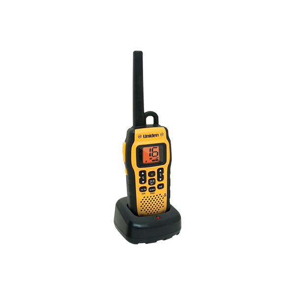 Uniden Submersible/Waterproof 2.5W VHF Marine Radio That Floats Includes Carabiner Clip