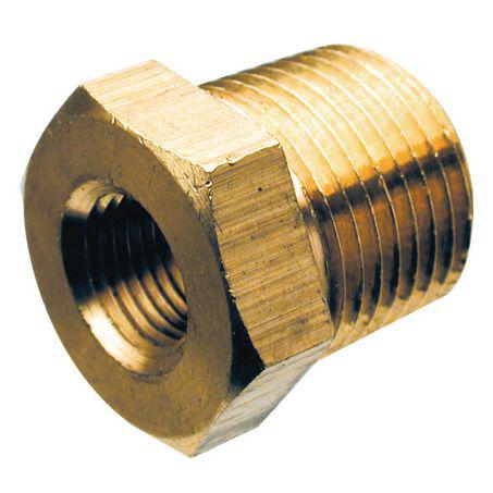 VDO Adaptor Brass Internal Thread 1/8in.-27NPTF External Thread M14x1.5 20mm Long 320.054