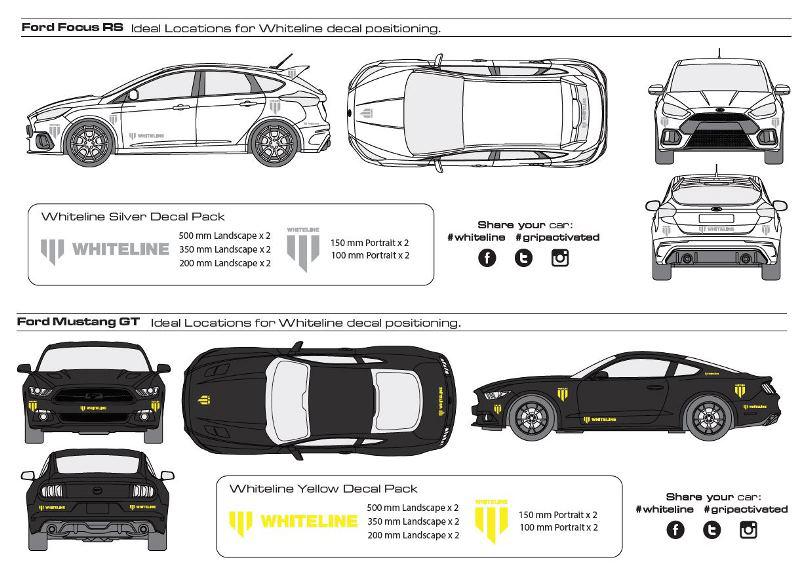 Whiteline KWM004 Decal Pack - White