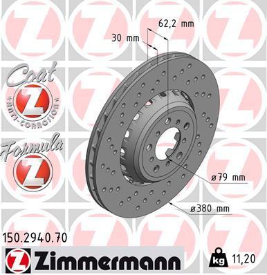 Zimmermann Formula Z Brake Rotor 380mm Front LH 150.2940.70
