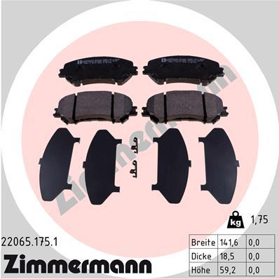 Zimmermann Brake Pad Front Set 22065.175.1