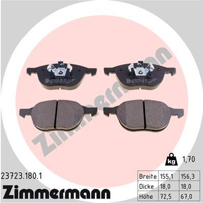 Zimmermann Brake Pad Front Set 23723.180.1