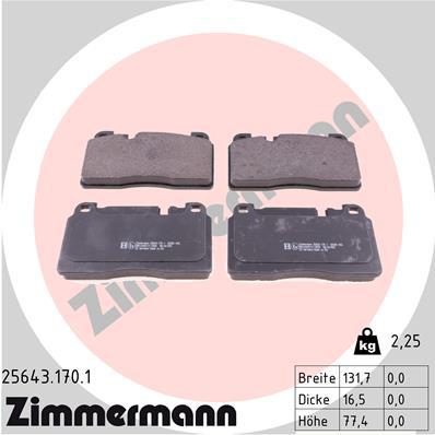 Zimmermann Brake Pad Front Set 25643.170.1