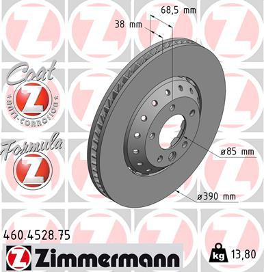 Zimmermann Formula Z Brake Rotor 390mm Front LH 460.4528.75