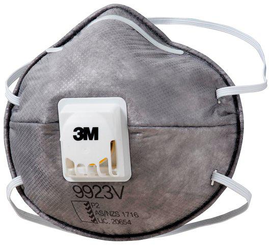 3M Cupped Particulate Disposable Respirator 9923V P2 Grey (Pk of 10) WX700901902