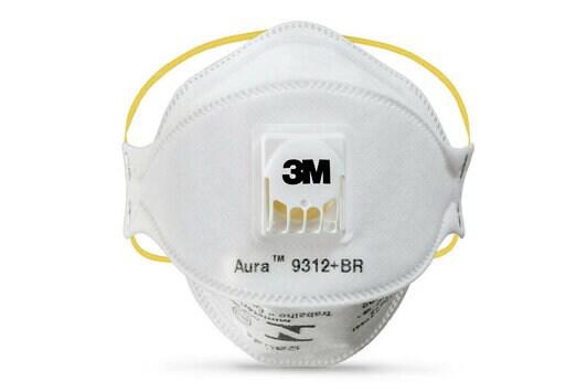 3M Aura Disposable Respirator Particulate Flat Cool Flow Valve 9312A+ P1 (Pk of 10) XA010017870