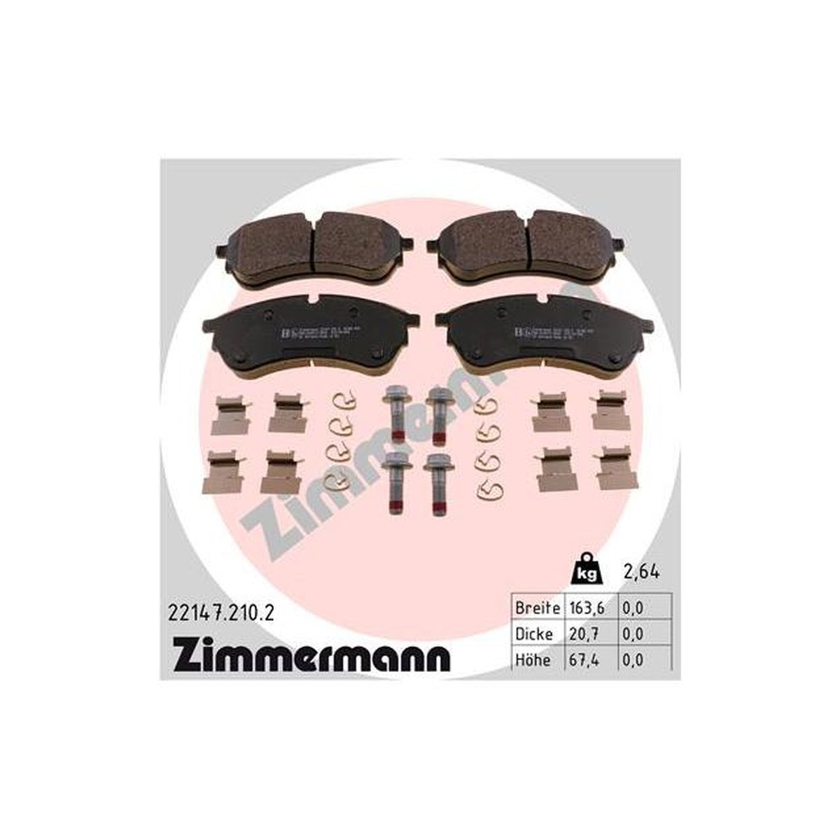Zimmermann Brake Pad Front Set 22147.210.2