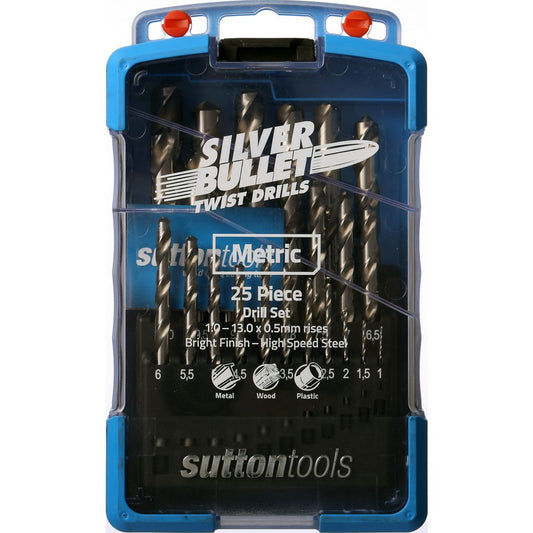 Sutton Jobber Drill Set SM3 Silver Bullet HSS 25pc 1-13mmx0.5mm Rises SM3