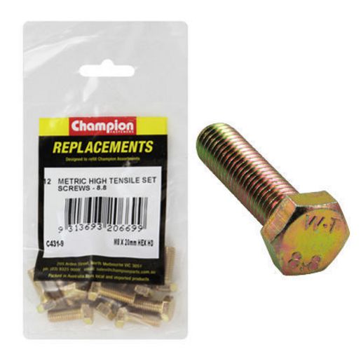 Champion Hex Screw Set HT M8 x 20mm 12Pk C431-9