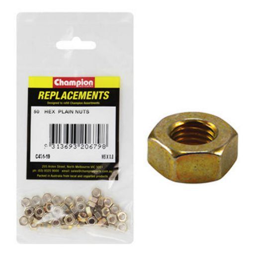 Champion Hex Nut Pack Plain HT M5 x 0.8mm 50Pk C431-19